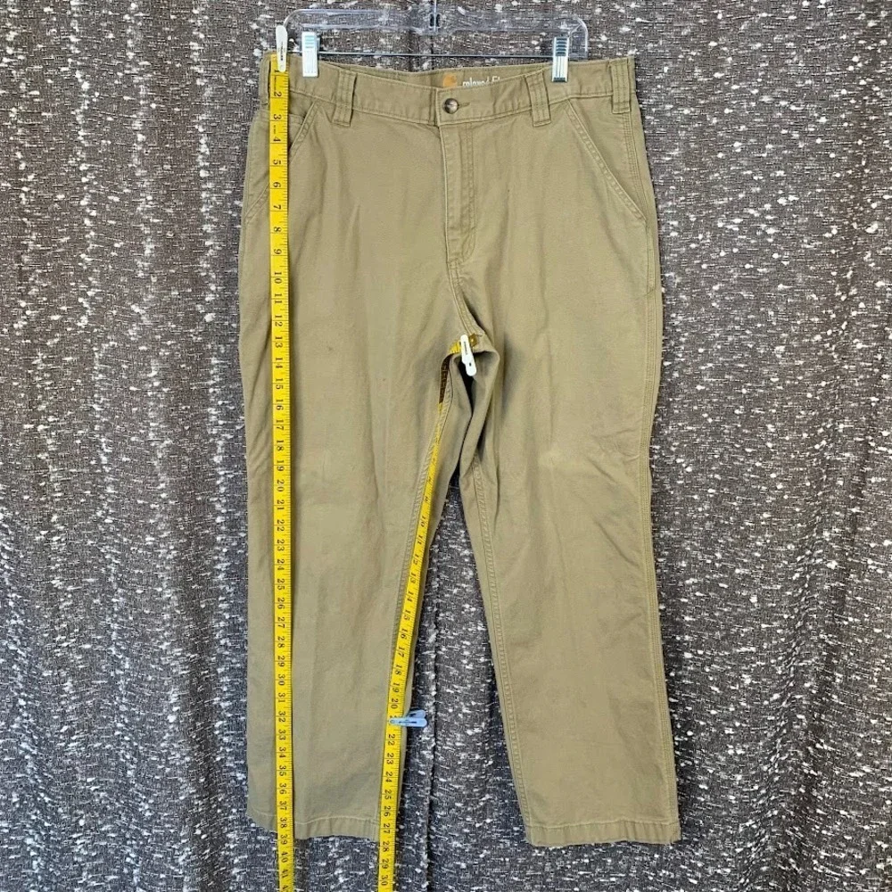 Carhartt Relaxed Straight Rigby Dungaree Tan Work Pants Carpenter Men's‎ 36x30